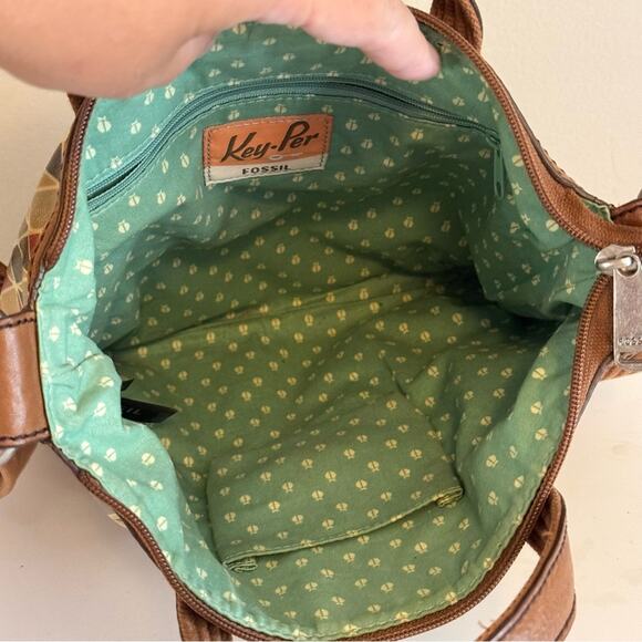 Fossil Key Per Womens Multicolor Leather Adjustable Strap Shoulder Crossbody Bag - Picture 8 of 12